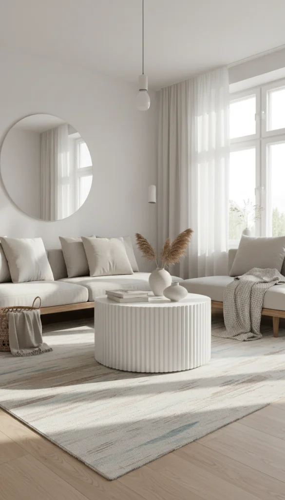 Modern White Fluted Coffee Table IKEA Hack