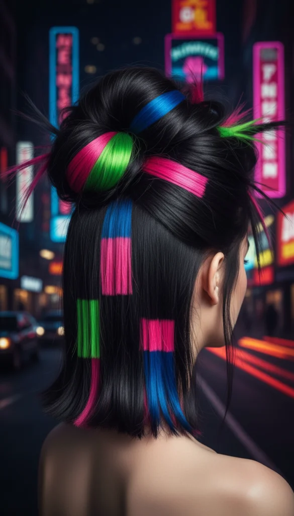Neon and Natural Color Block Contrast