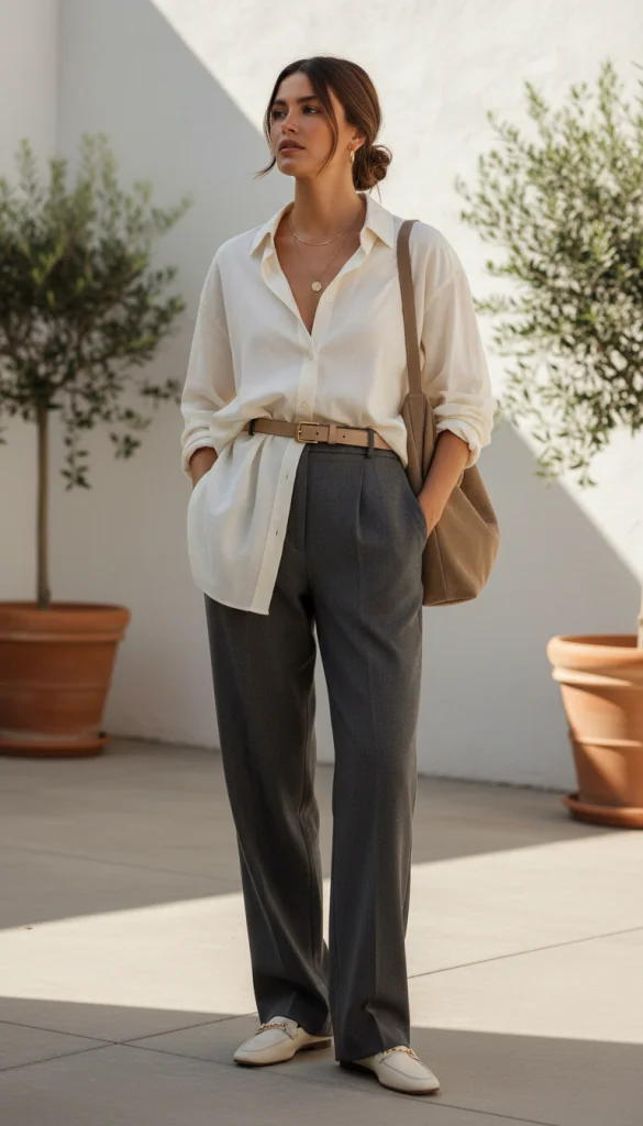 Oversized Shirt and Tailored Trousers