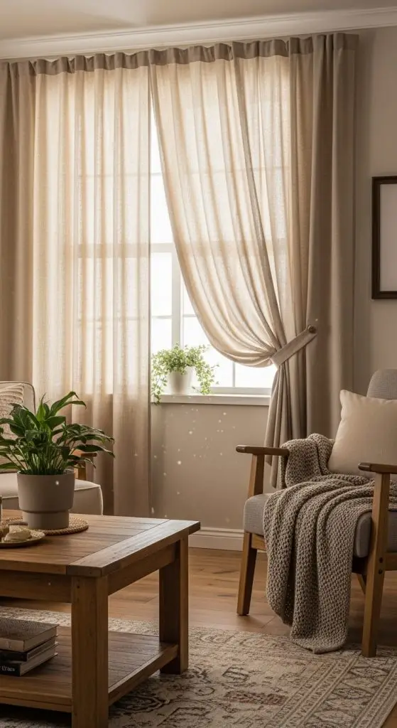 Soft Beige Linen Curtains for Warmth