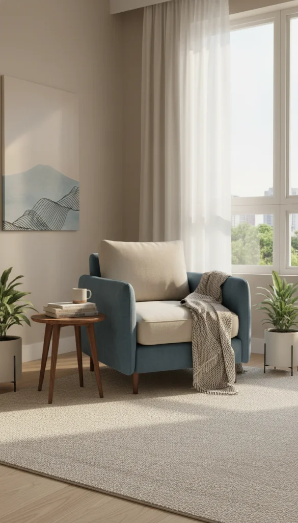 Soft Blue Accent Chair