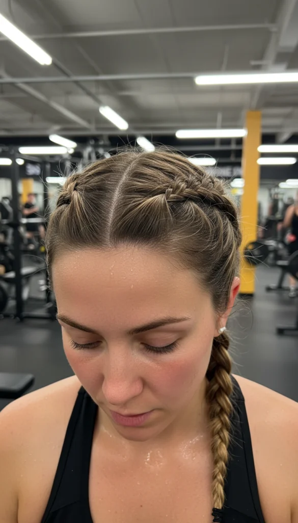 Tight French Braid for All-Day Hold