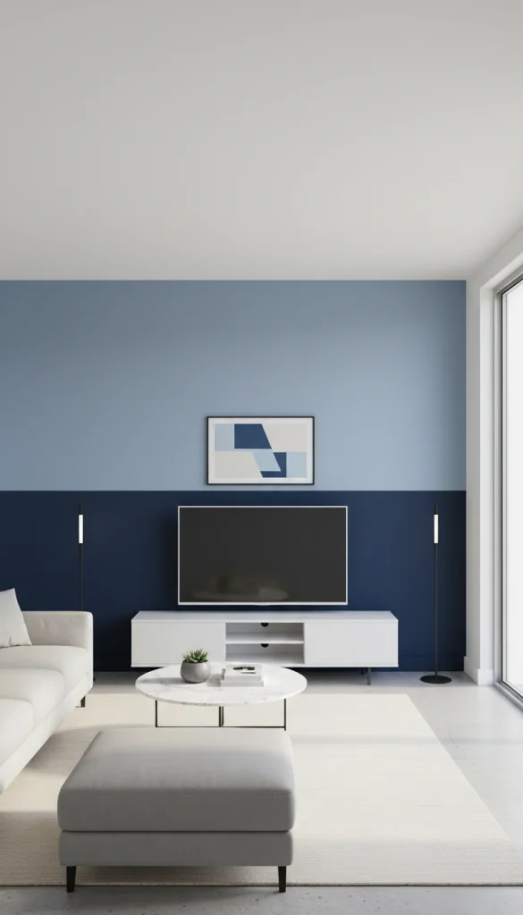 Two-Tone Blue Wall Design