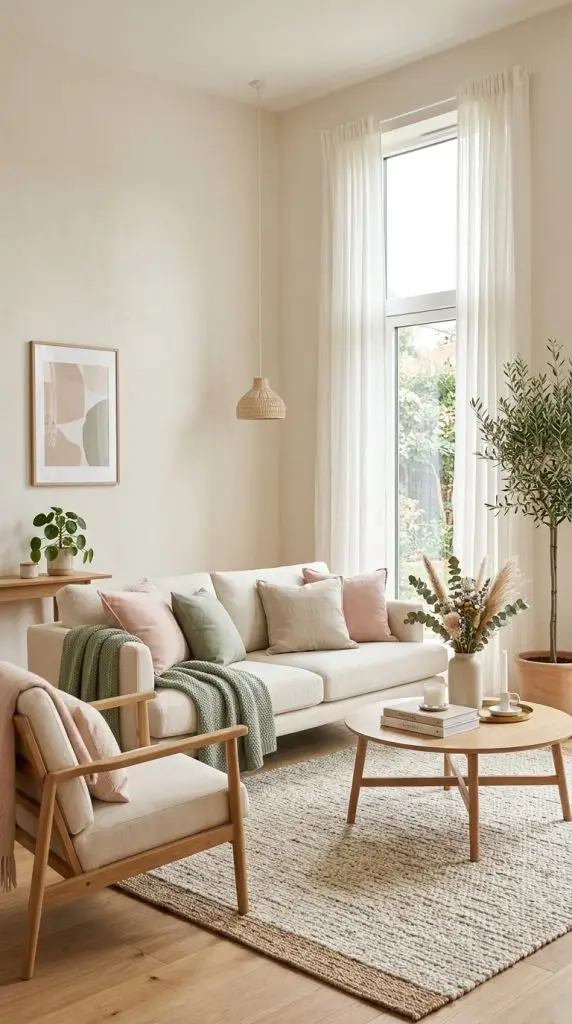 Neutral Walls With Soft Pastel Accents