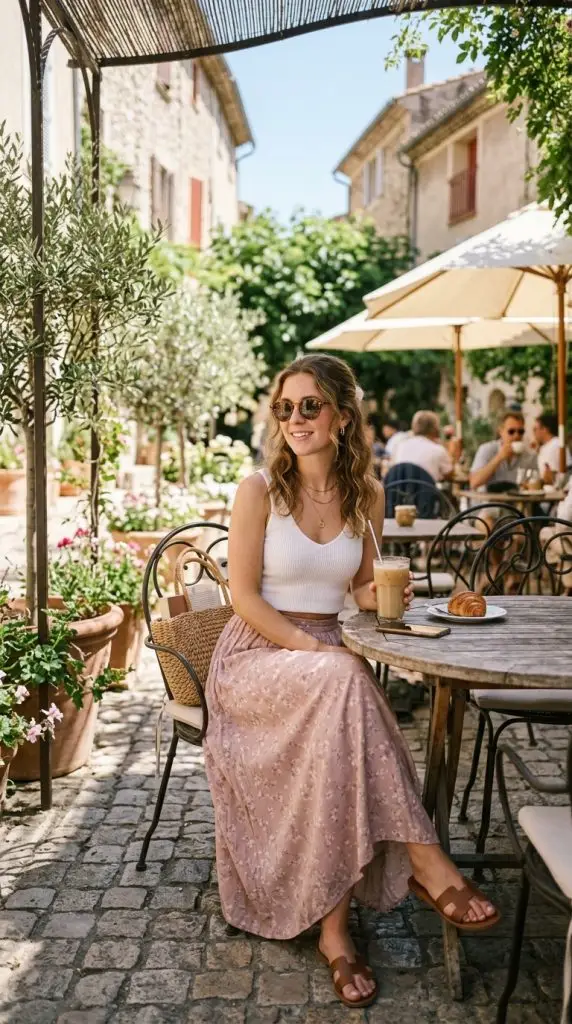 Flowy Maxi Skirt with Fitted Top