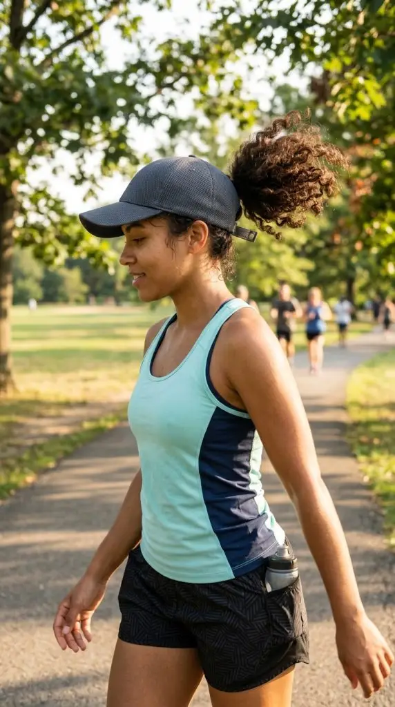 High Ponytail Through the Cap