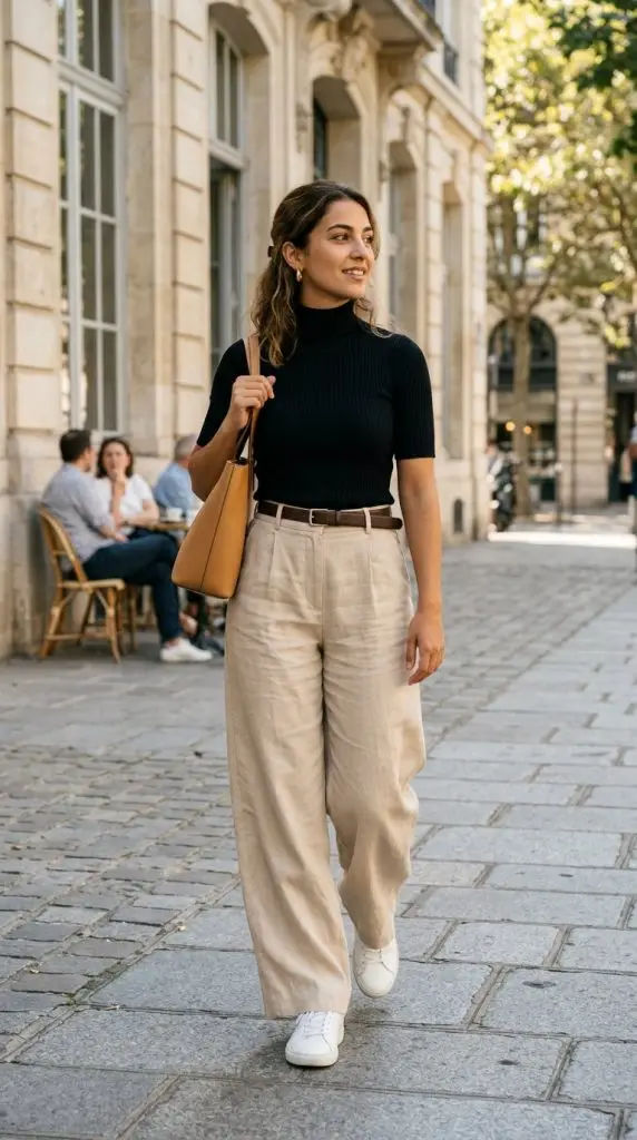 Fitted Top + Wide-Leg Pants
