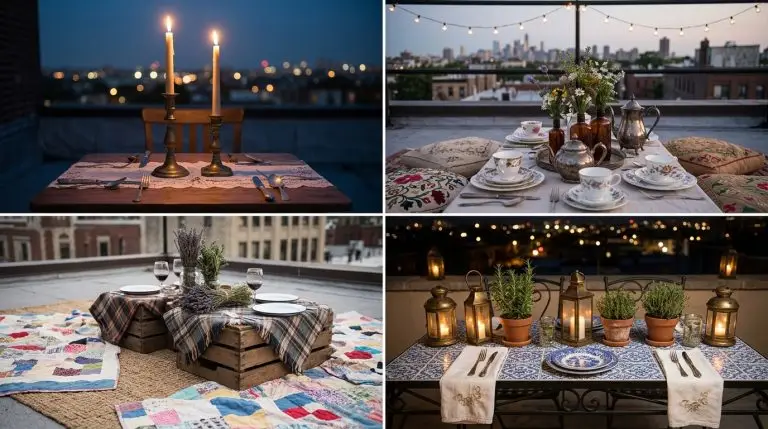 Rooftop Dinner Ideas With Vintage Table Styling