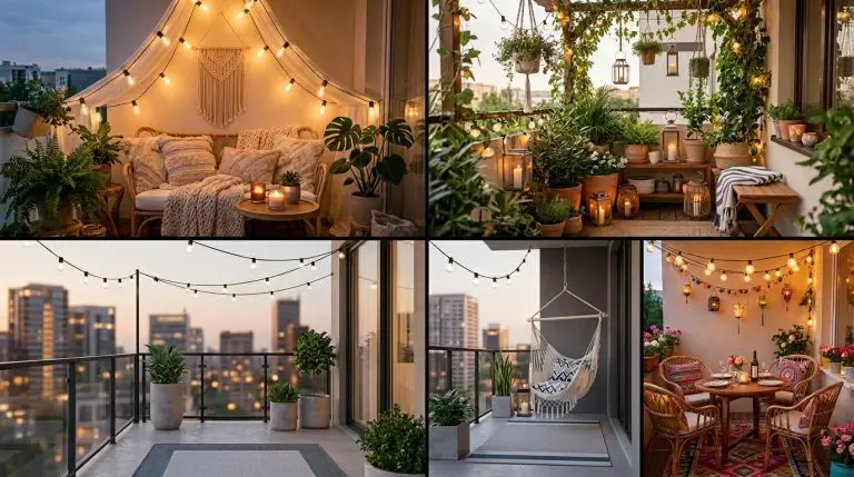 Summer Balcony Ideas With Bistro Lighting