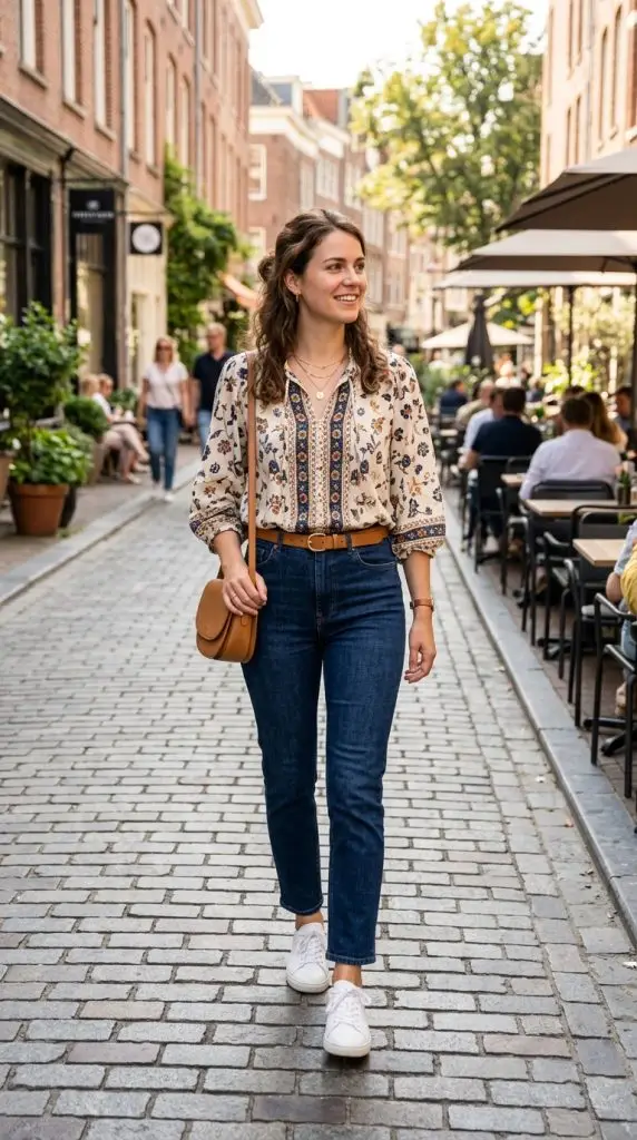 Casual Denim and Statement Top