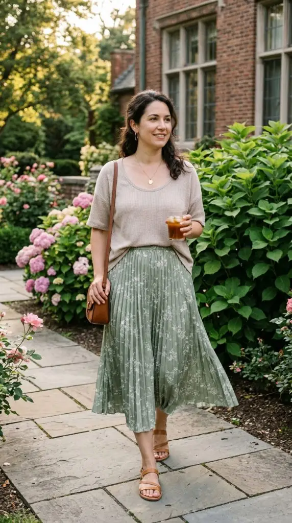 Lightweight Knit Top and Midi Skirt