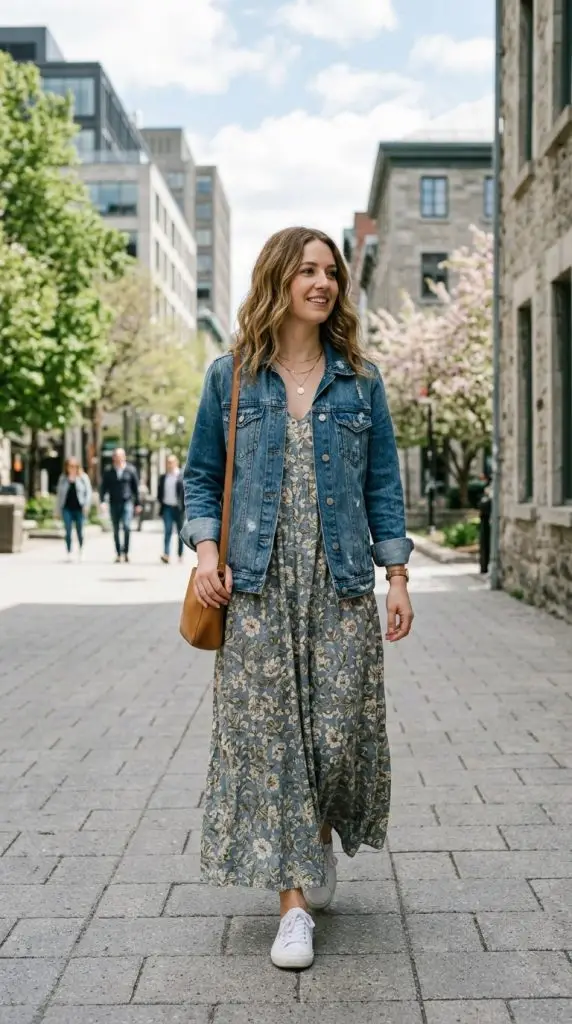 Maxi Dress and Denim Jacket