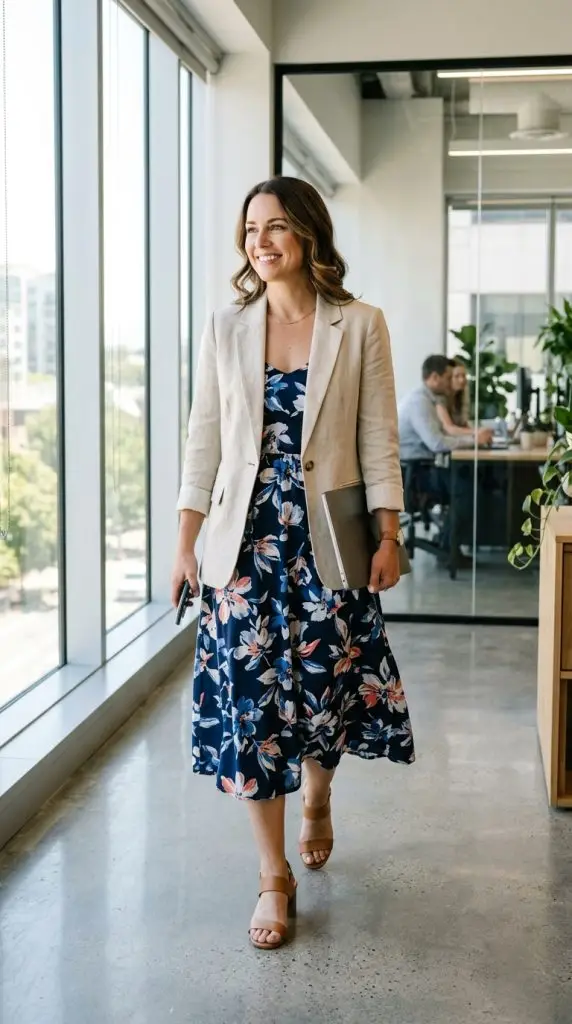 Midi Dress with a Blazer