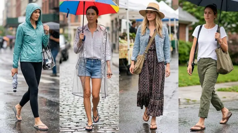 Rainy Summer Outfit Ideas With Flip Flops