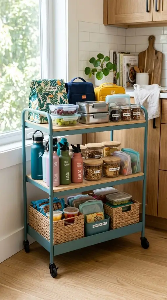 Rolling Cart Lunch Station
