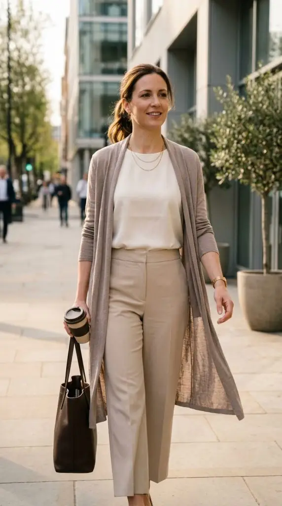 Sleeveless Shell Top and Long Cardigan