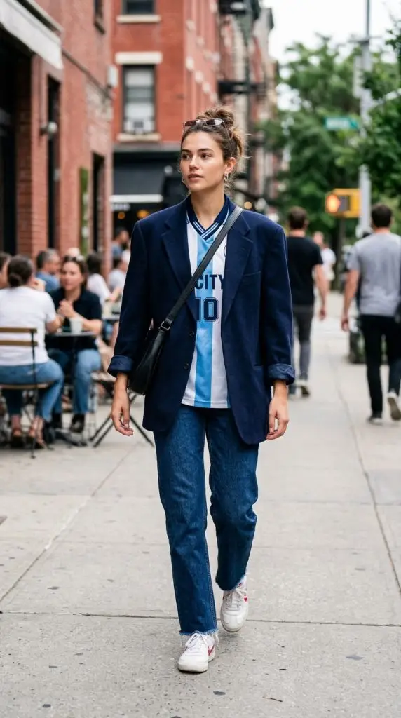 Soccer Jersey and Oversized Blazer