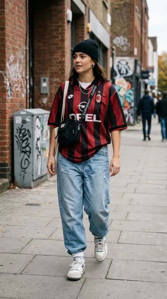 Soccer Jersey with Baggy Jeans