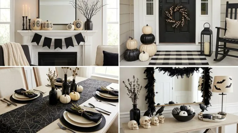 Black and Cream Halloween Decor Ideas
