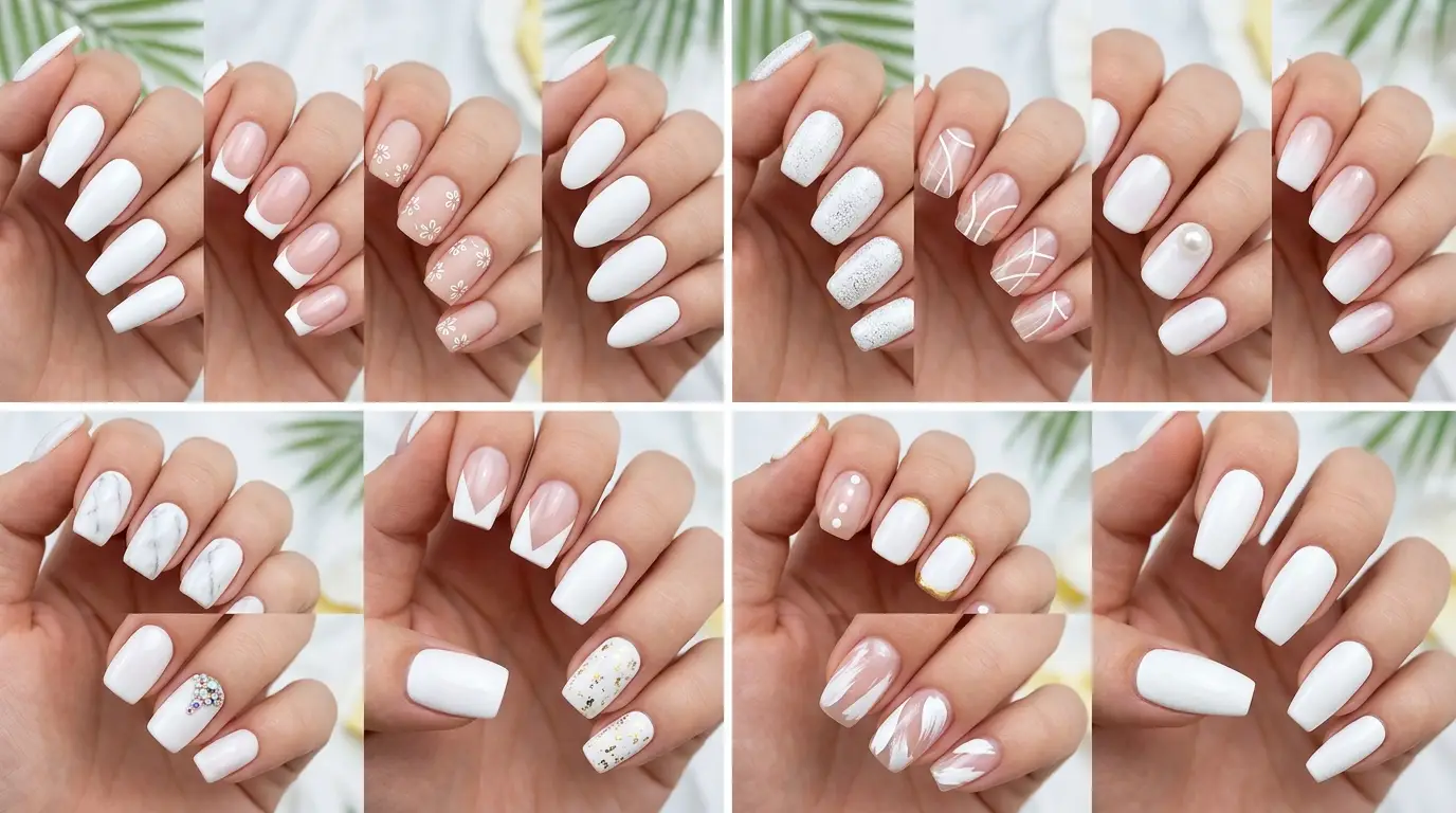 Bright White Nail Ideas for Summer