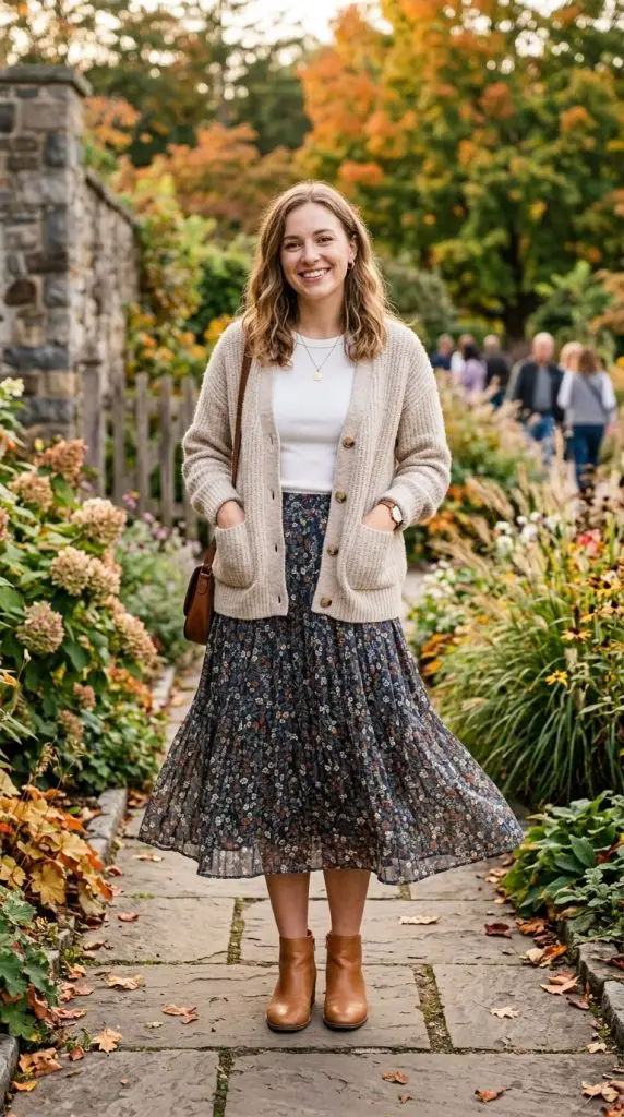 Cardigan and Midi Skirt