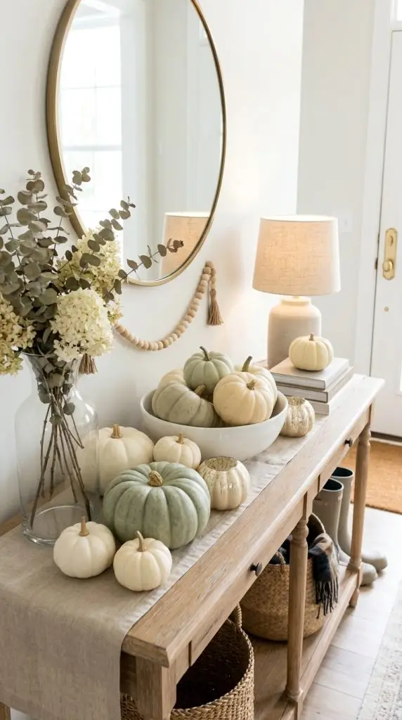 Decorate With White and Cream Pumpkins