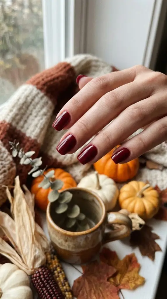 Deep Burgundy Nails