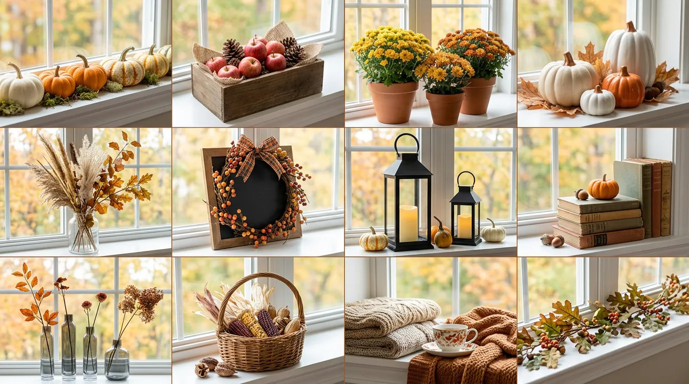 Fall Window Ledge Decor Ideas