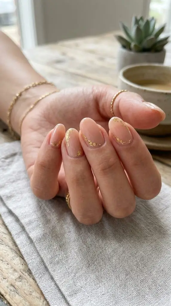 Gold Leaf Accent Nails