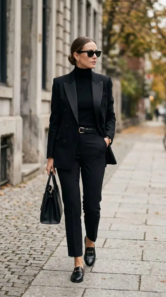 Head-to-Toe Black Elegance