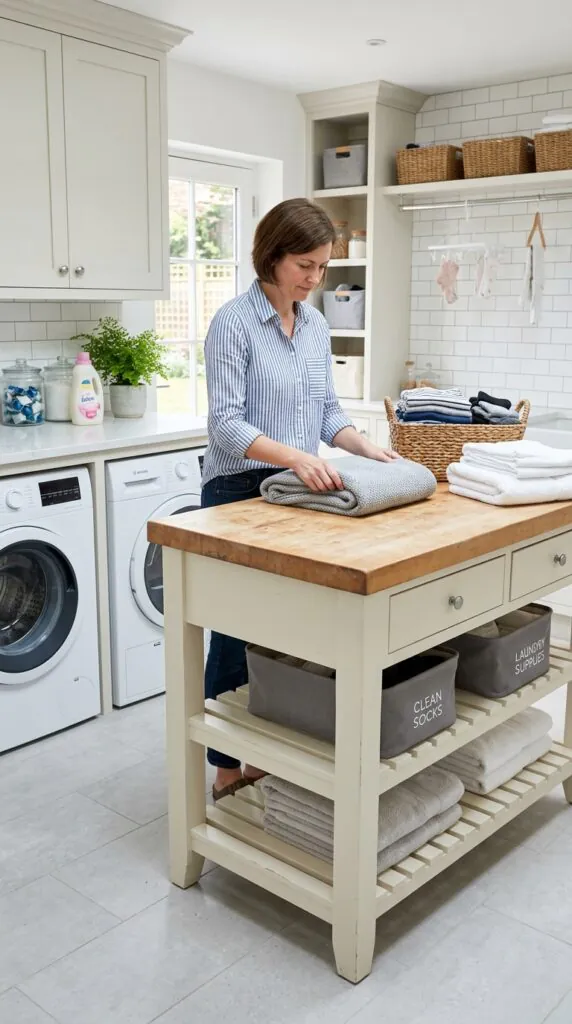 Kitchen Island-Style Folding Station