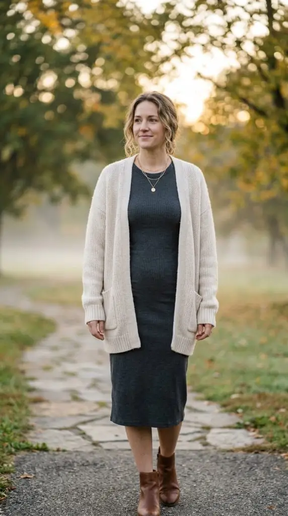 Lightweight Cardigan Over a Tank Dress