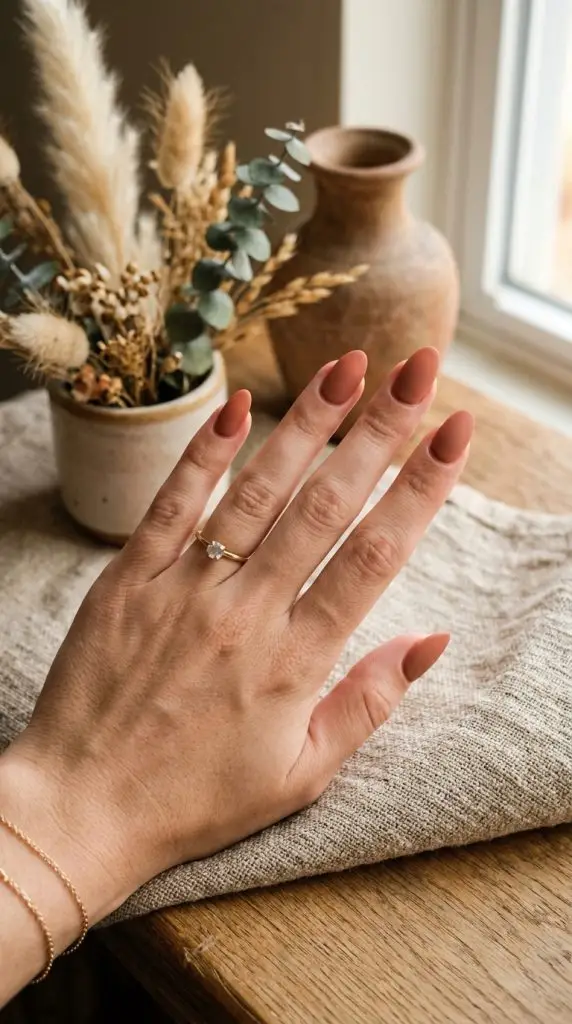 Matte Terracotta Manicure