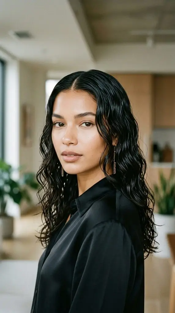 Middle Part Wet Waves