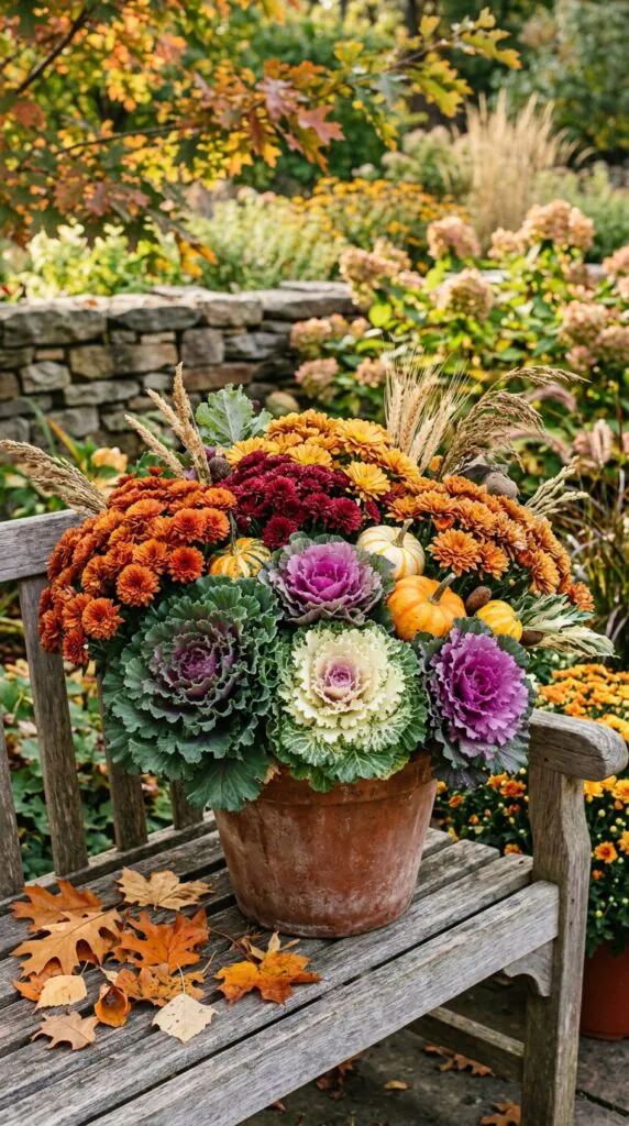 Mums and Ornamental Cabbage