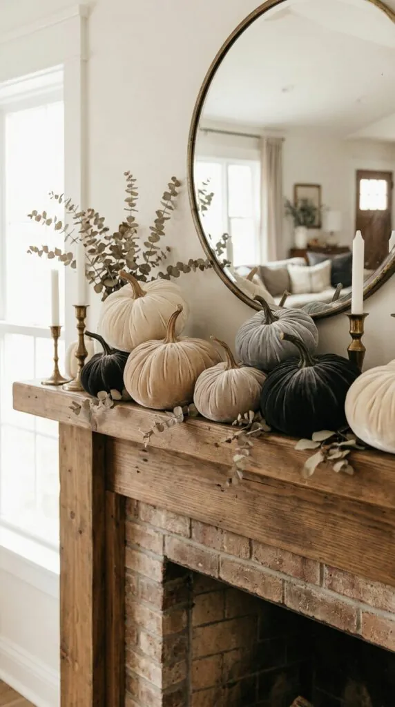 Neutral Velvet Pumpkins