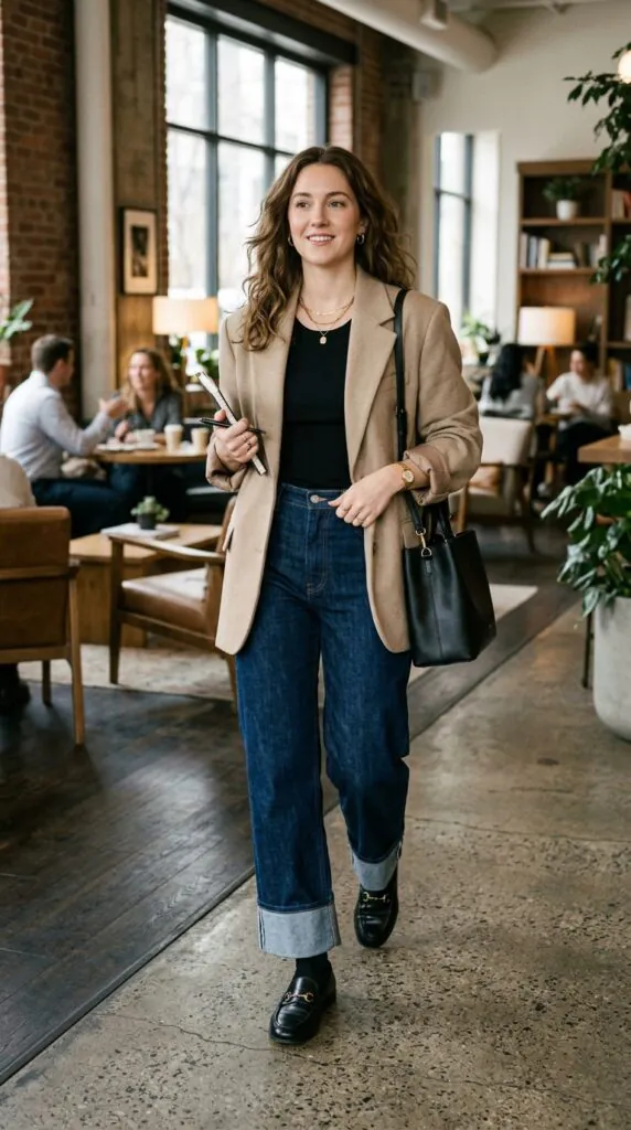 Oversized Blazer and Loafers