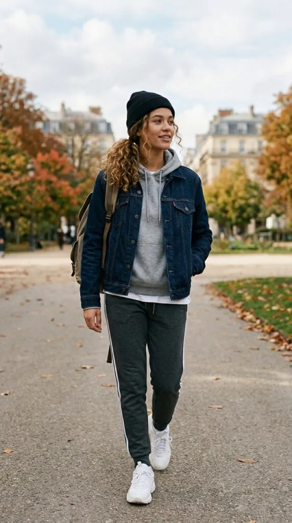 Pair a Denim Jacket with a Hoodie