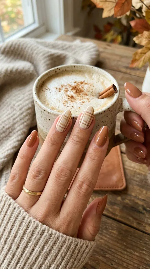 Plaid Accent Nails