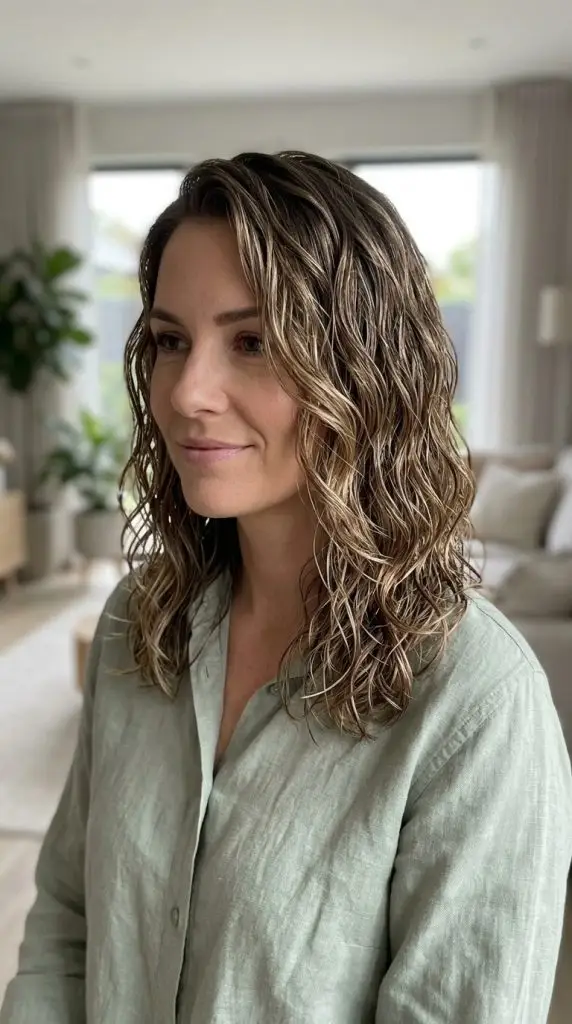 Shoulder-Length Wet Waves