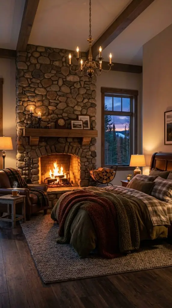 Stone Fireplace Feature