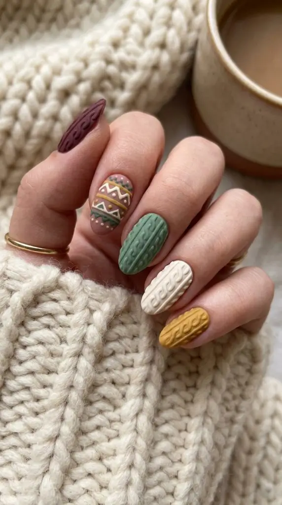 Sweater Texture Nail Art