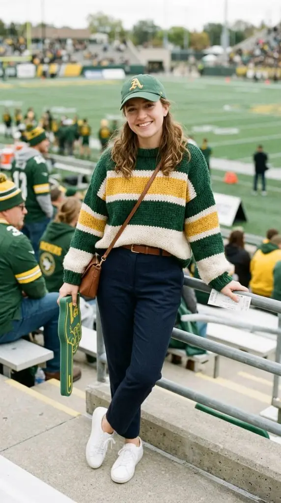 Team Color Knit Sweater with Trousers