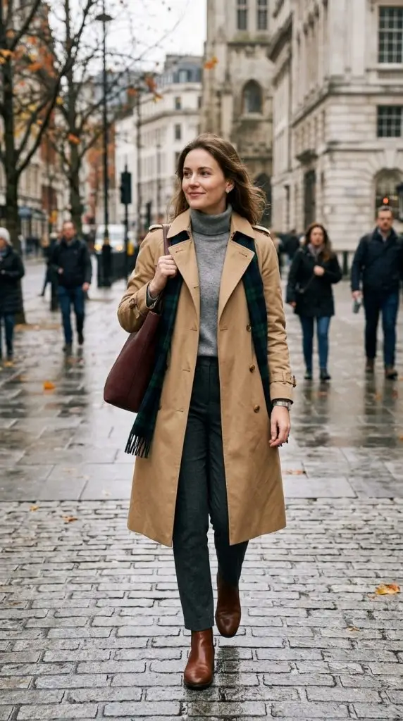 Trench Coat Over Everyday Basics