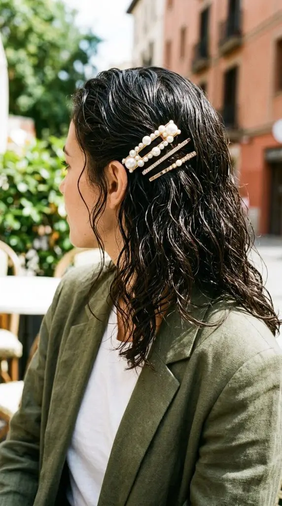 Wet Waves with Hair Clips