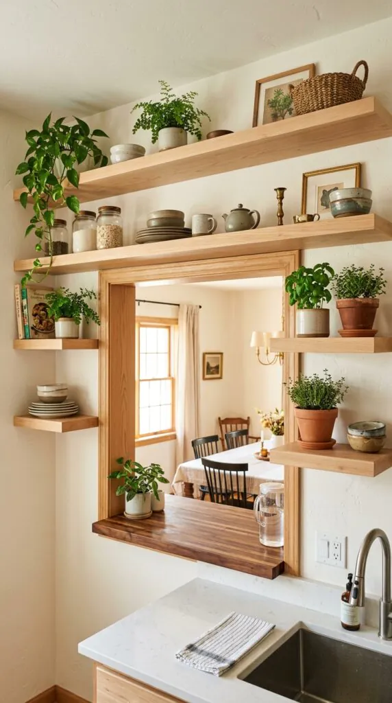 Window with Built-In Shelving