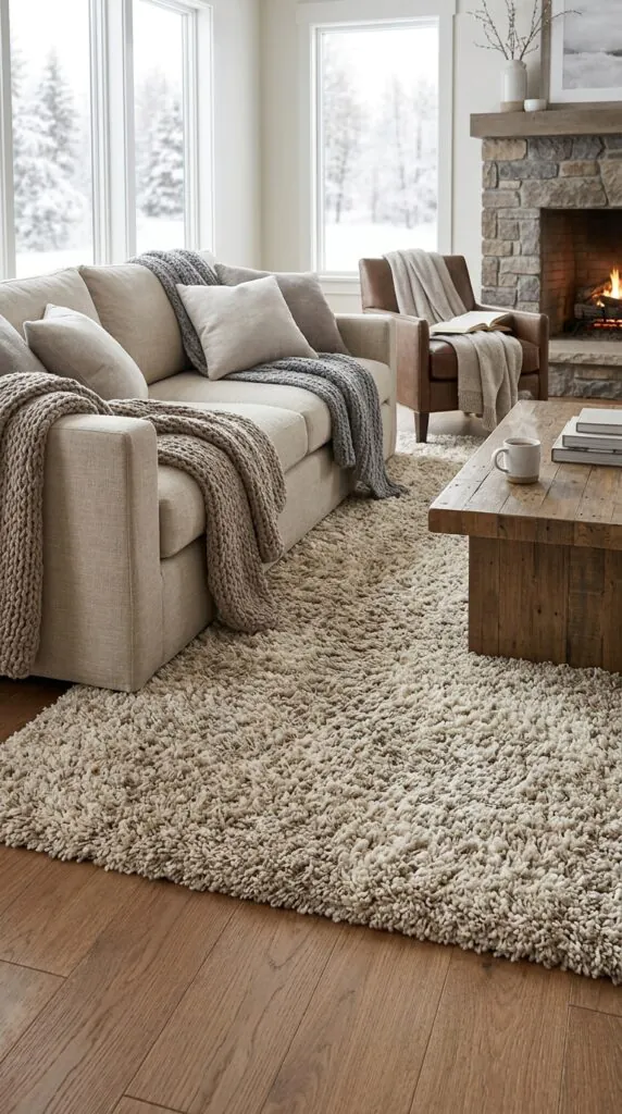 Add a Large Cozy Area Rug