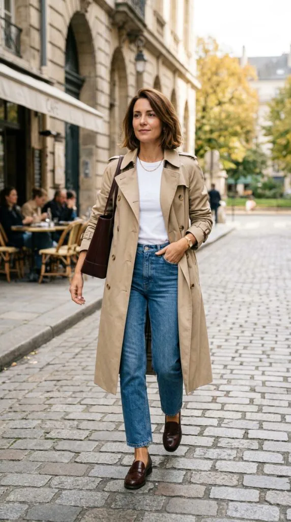 Classic Trench Coat with Everyday Basics