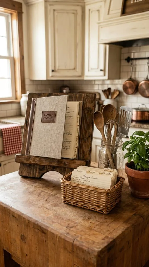 Farmhouse Wooden Recipe Station