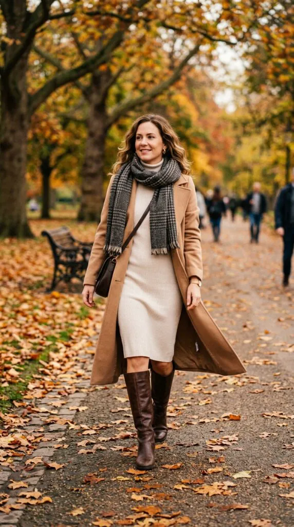 Knit Dress with Knee-High Boots